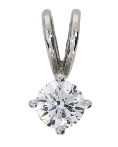 18ct White Gold 0.40ct 4 claw diamond pendant
