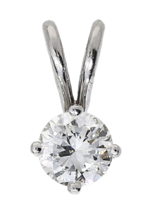 18ct White Gold 0.63ct 4 claw diamond pendant