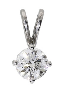 18ct White Gold 0.73ct 4 claw diamond pendant