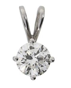 18ct White Gold 0.80ct 4 claw diamond pendant- Certified