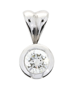 18ct White Gold 0.40ct rubover diamond pendant