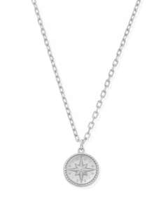 Chlobo Silver Light Anchor Chain Cosmic Compass Necklace