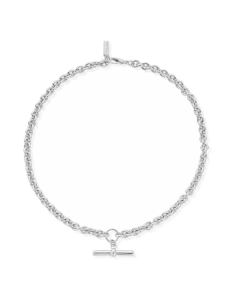 ChloBo Silver Anchor Chain T-Bar Necklace