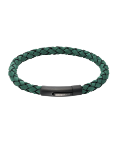 Unique & Co. 21cm Green Suede Leather Bracelet with Steel Clasp