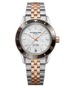 Raymond Weil Freelancer Diver Rose Gold PVD Two-Tone Bracelet Watch, 36mm