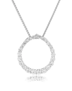 18ct White Gold Diamond pear drop pendant and chain