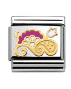Nomination Classic Cashmere Bouquet Link - Gold/Fuchsia