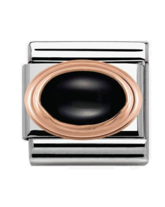 Nomination Classic Rose Gold Black Agate Charm