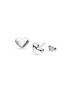 Kit Heath Love Silver Heart Stud Earrings