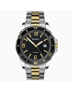 Sekonda Dive Men's Watch Silver Case & Stainless Steel Bracelet with Black Dial 