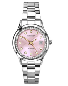 Sekonda Catherine Ladies Watch Silver Case & Stainless Steel Bracelet with Pink Dial