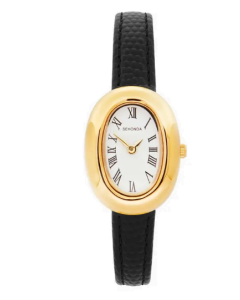 Sekonda Bellamy Ladies Watch Gold Case and Black Leather Strap