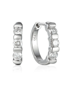 18ct White Gold 0.38ct Diamond Hoop Earrings