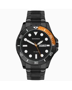 Sekonda Balearic Men's Watch with a Black Alloy Case and Black Dial
