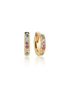 Sif Jakobs Earrings Ellera Piccolo - 18k gold plated with multicoloured zirconia