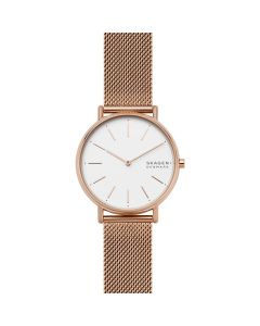 Skagen Signatur Rose-Tone Steel Mesh Watch SKW2784