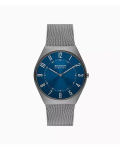 Mens Grenen Ultra Slim Two-Hand Gents Watch - Charcoal/Blue