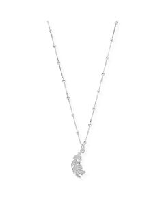 ChloBo Silver Chain Heart In Feather Necklace SNBB596