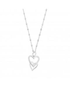 ChloBo Silver Interlocking Love Heart Necklace SNDC572