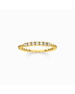 Thomas Sabo Ring dots with white stones gold Size 54