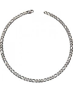 Unique & Co Men's Stainless Steel Figaro Black IP Plated Chain Necklace