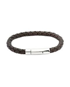 Unique Dark Brown Leather Steel 21CM BLT