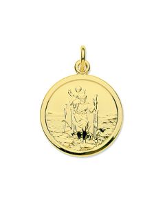  9ct Yellow Gold St. Christopher, Medium Round Hallmarked