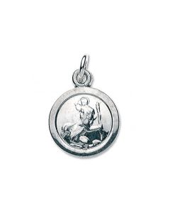  Sterling Silver St. Christopher, Small Round Pendant