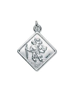 Sterling Silver St. Christopher, Small Square Pendant