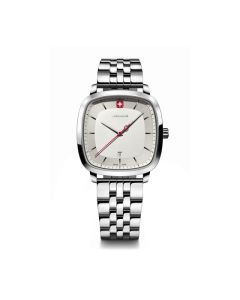 Wenger Mens Vintage Classic With White DIal on Stainless Steel Bracelet
