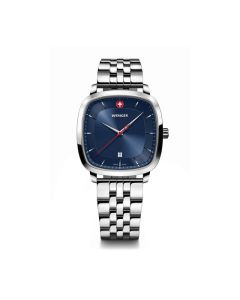 Wenger Mens Vintage Classic With Blue Dial on Stainless Steel Bracelet