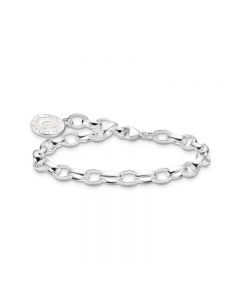 Thomas Sabo Charm bracelet with shimmering, white cold enamel silver 19cm
