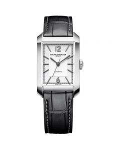 Baume Et Mercier Hampton Automatic Steel Rectangular Case Strap Watch 