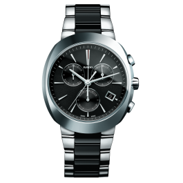 Rado Mens D Star Chronograph Quartz Ceramic Black Dial Bracelet Watch R15937172