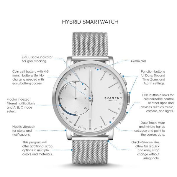 skagen unisex hybrid smartwatch skt1104