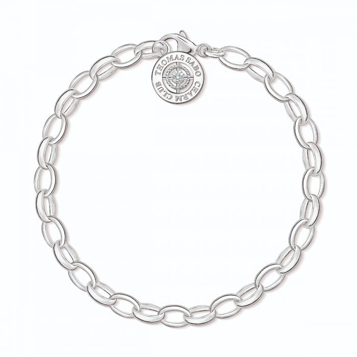Thomas Sabo Women-Charm Bracelet Diamond Charm Club 925 Sterling Silver ...