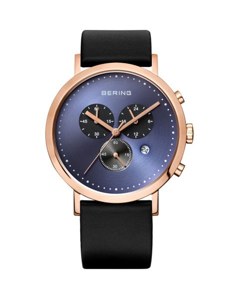 Bering Time Men'S Quartz Classic Polished Rose Gold Chronograph Quartz Watch 10540Â 567