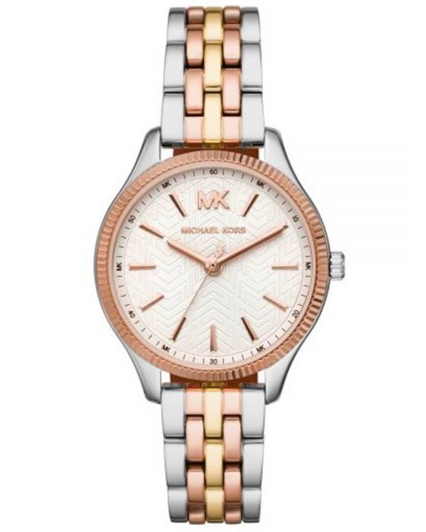 Michael Kors Women's Lexington Three-Hand Tri-Tone Stainless Steel Watch