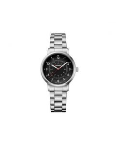 Wenger Ladies 35mm Black Dial Sleek and Cleanly Designed Timepiece