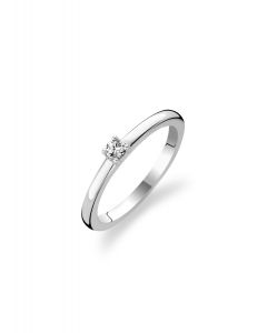 Ti Sento Milano Rhodium Plated Sterling Silver Ring with Cubic Zirconia Stone-1871ZI/52 - Size L