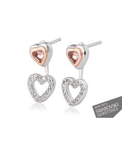 Clogau Silver Gold Plated David Emanuel Heart Wrap Earrings