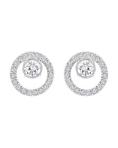 Swarovski Creativity Circle Pierced Earrings Small White Rhodium Plated 5201707