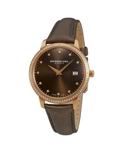 Raymond Weil Toccata Ladies Quartz Rose Gold 91 Diamond Watch, 34mm 5388-C5S-70081