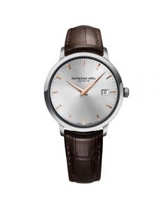Raymond Weil Toccata Mens Classic Brown Leather Strap Quartz Watch, 39mm 5488-SL5-65001