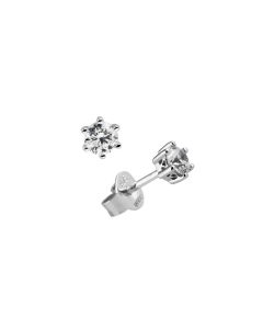 Diamonfire Silver Clear Cz 6 Claw Stud Earrings 62-1268-1-082