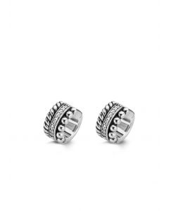 Ti Sento Milano Rhodium Plated Sterling Silver Earrings with Cubic Zirconia Stones-7604ZI
