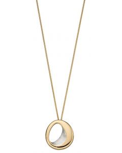 Fiorelli Sculped Organic Pendant In Polished Gold Plating And Stain Finish Silver P4852