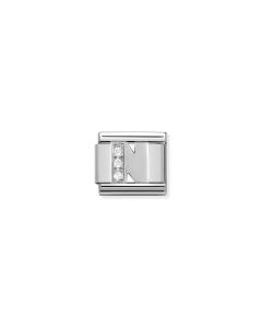 Nomination Classic Link letter N in Silver and Stones 330301/14