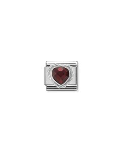 Nomination Comp. Cl Heart Shaped Faceted Cz (Red) 330603-005