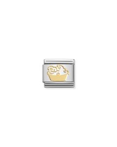 Nomination Charm-Monsieur Madame And Muffins With Flower Design 18Carat Gold / Stainless Steel - 030162 / 03